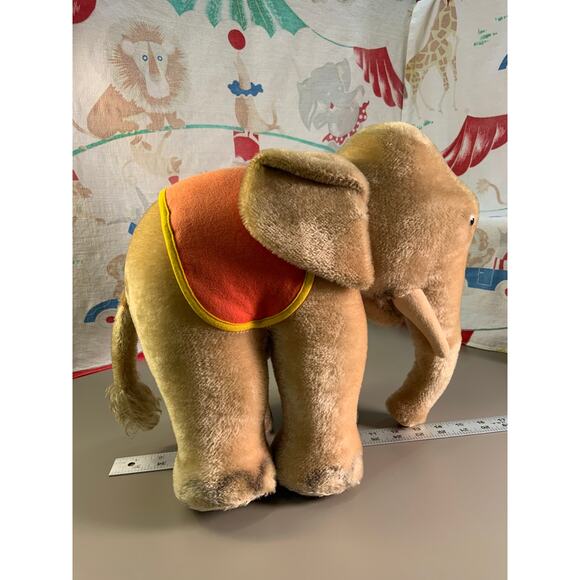 Steiff Jumbo Elephant Vintage Circus Toy - Plush Mohair Mid Century Survivor! - Picture 4 of 10